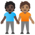 🧑🏿‍🤝‍🧑🏽 people holding hands: dark skin tone, medium skin tone display on Google